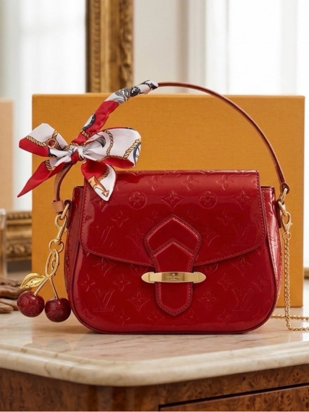 ✨ Gorgeous Gift! Louis Vuitton Pomme D’Amour Monogram Vernis Bellflower PM ✨